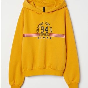 Yellow California Printed Hooded Sweatshirt